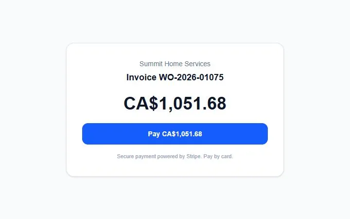 The page your customer opens from the Pay now link on an invoice